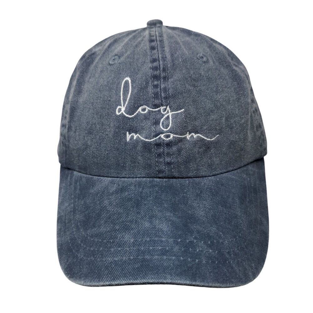 Dog Mom Slideback Hat Blue OSFM Embroidered Adjustable 6 Panel HG